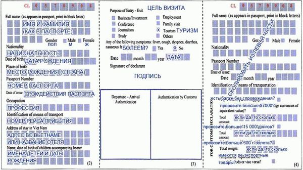 Инструкция по заполнению миграционной карты