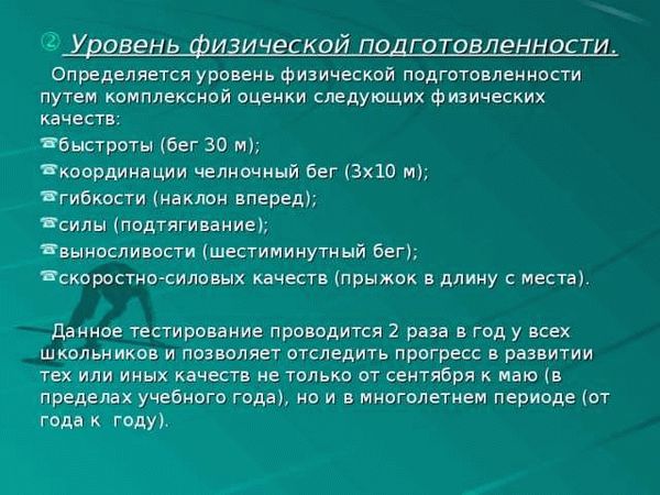 Описание физической подготовленности