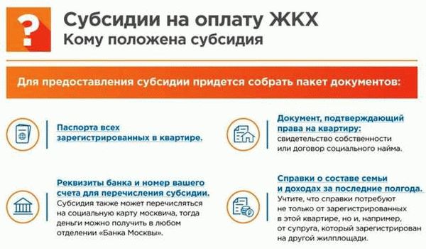 Документы, необходимые для субсидий ЖКХ